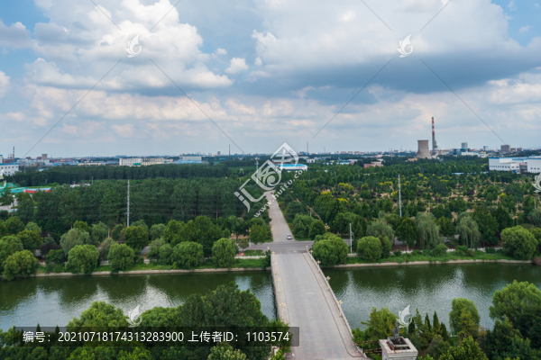 航拍東營(yíng)廣饒大王小鎮(zhèn)風(fēng)光