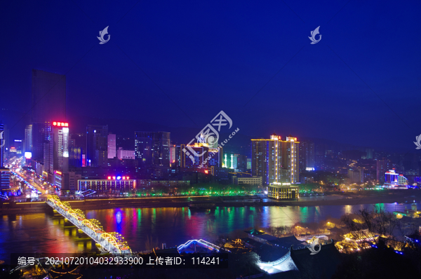 甘肅蘭州中山橋夜景