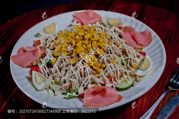雞胸肉火腿玉米粒沙拉