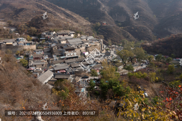 俯視北京明清古村爨底下全貌