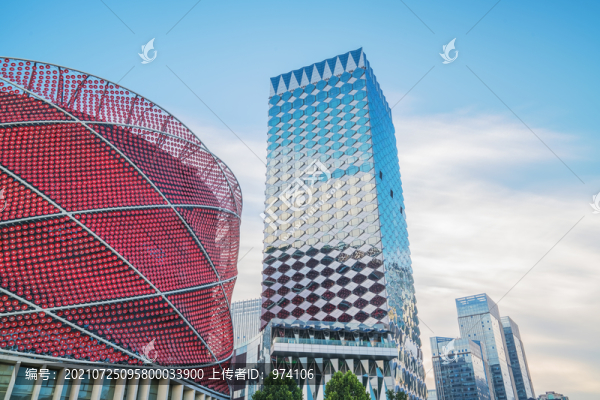 武漢城市建筑天際線和建筑特寫