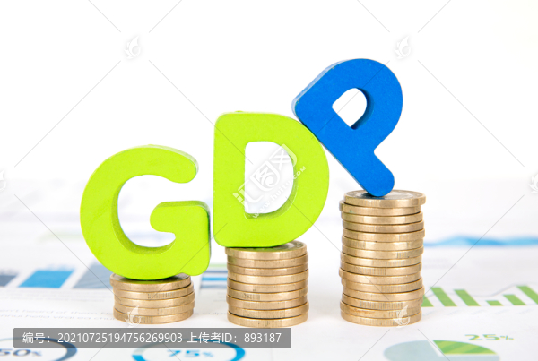 歐元硬幣和英文單詞GDP模型