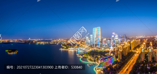 航拍蘇州中心夜景