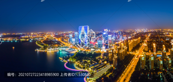 航拍蘇州風(fēng)光夜景