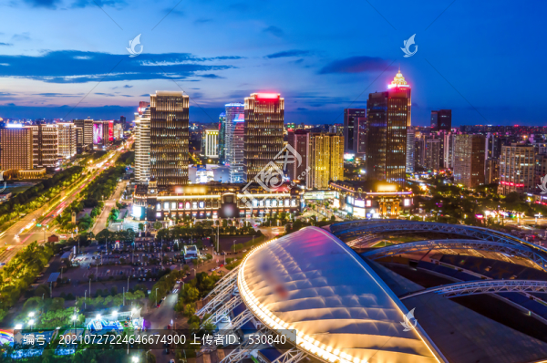 航拍江蘇南通風光夜景
