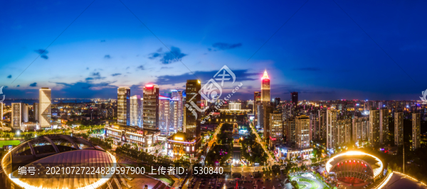 航拍江蘇南通全景大畫(huà)幅夜景