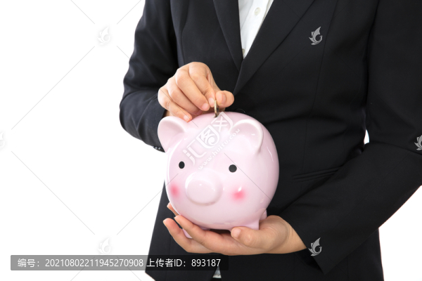一只手把一枚歐元硬幣放入