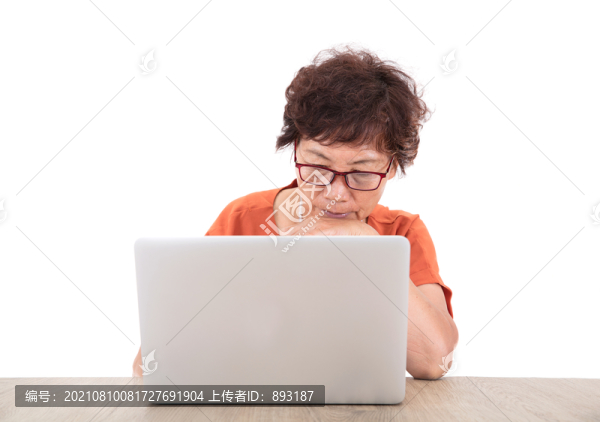 老太太正坐在電腦前認(rèn)真的打字