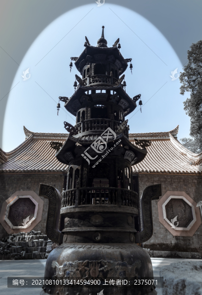 凋敝道觀無火香爐