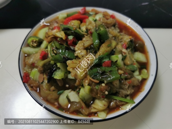 涼拌火燒茄子青辣椒