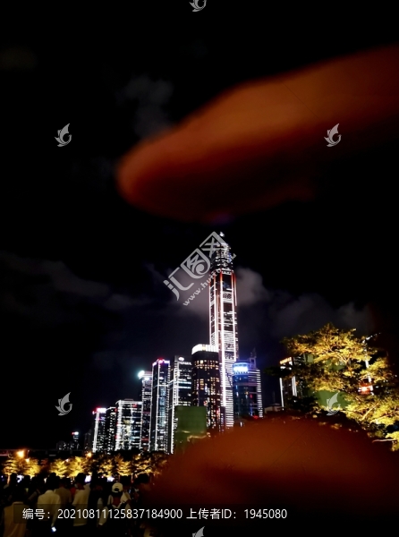 平安金融大廈夜景剪影
