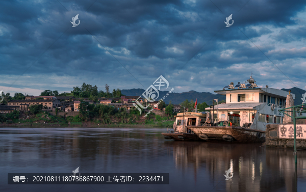 渠江晚霞