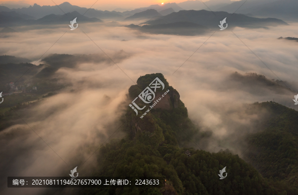 云海朝霞浙江麗水東西巖