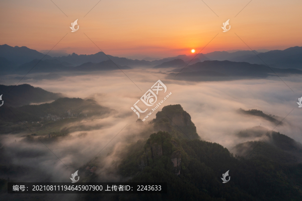 云海朝霞仙境浙江麗水東西巖