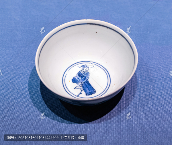 青花高士圖碗