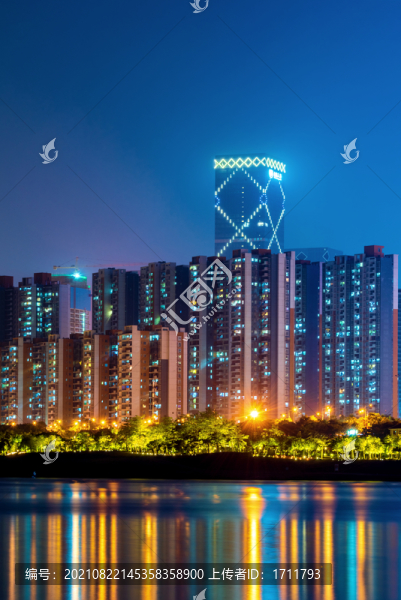 中國(guó)廣西南寧邕江畔夜景風(fēng)光