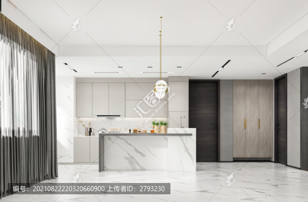 客餐廳背景墻3D場(chǎng)景空景