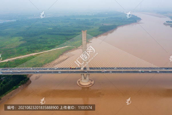 航拍濟(jì)南建邦黃河大橋