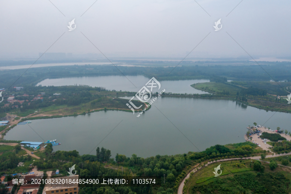 航拍濟(jì)南龍湖濕地