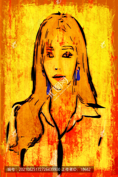 現(xiàn)代藝術(shù)抽象畫女子1