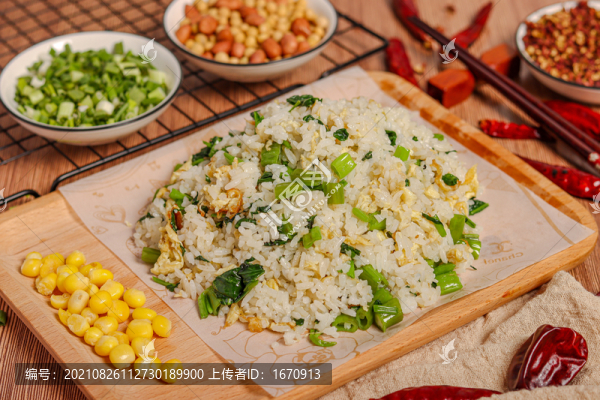 青菜蛋炒飯