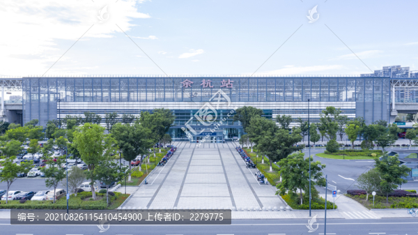 杭州余杭高鐵站廣場航拍