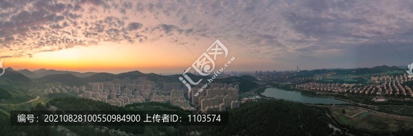 航拍濟南龍鼎大道孟家水庫