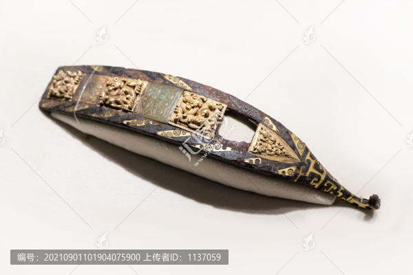 戰(zhàn)國嵌金玉龍紋鐵帶鉤