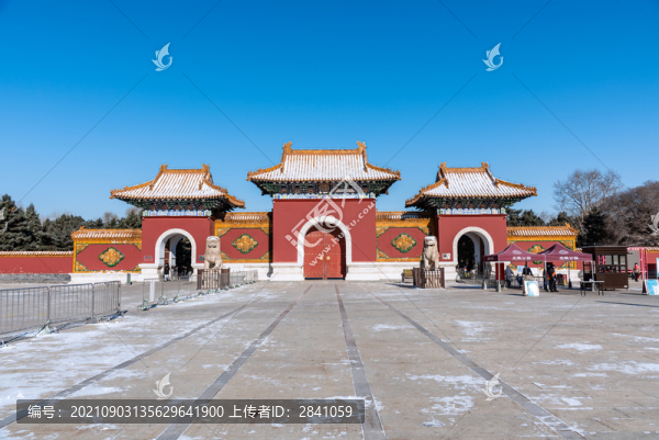冬天雪后中國遼寧沈陽清昭陵北陵