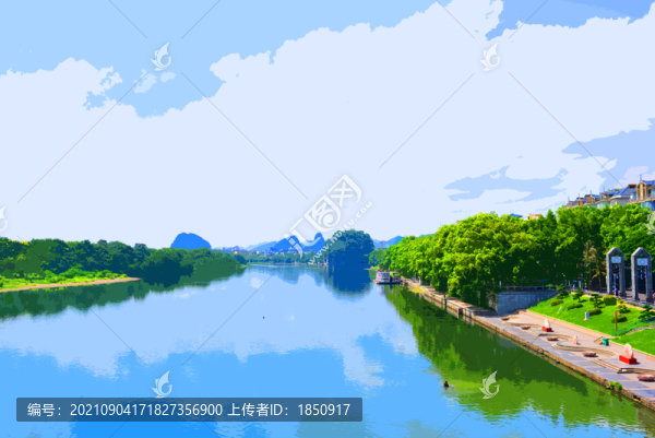 桂林解放橋遠眺漓江