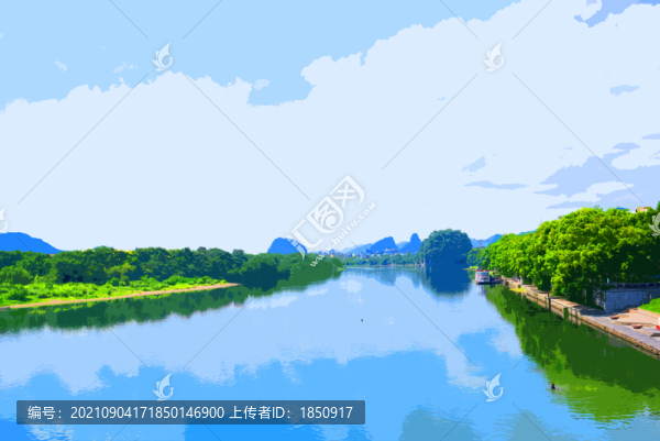 桂林解放橋遠(yuǎn)眺漓江