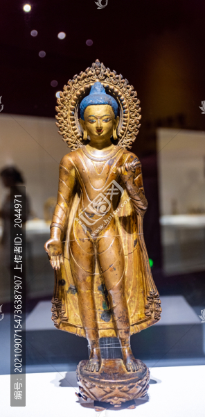 合金銅質(zhì)梵文款釋迦牟尼立像