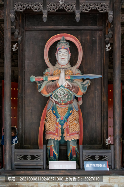 大覺寺天王殿韋陀塑像