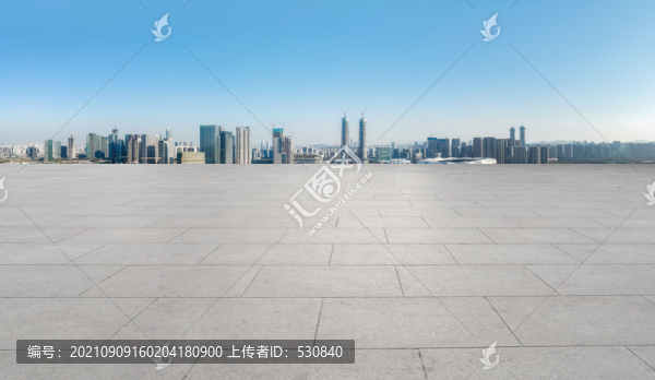 廣場磚地面和建筑景觀