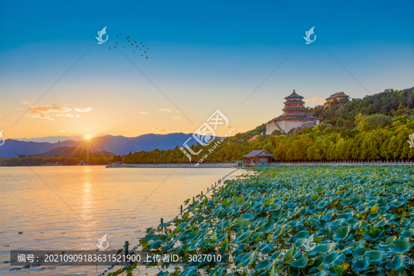 頤和園昆明湖夕照