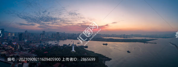 山東煙臺港暮色航拍