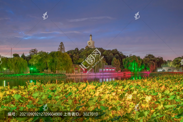 夜色北海湖