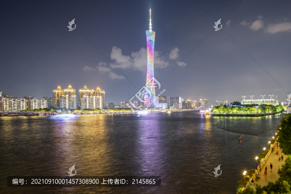 廣州地標建筑廣州塔夜景