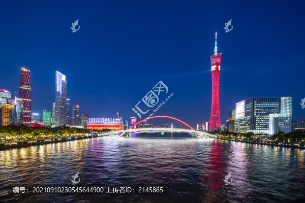 廣州珠江新城天際線廣州塔夜景