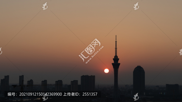 城市夕陽日落