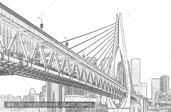 重慶千廝門大橋素描