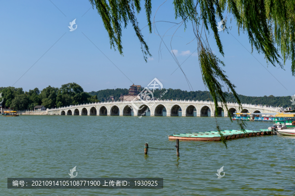北京頤和園昆明湖十七孔橋