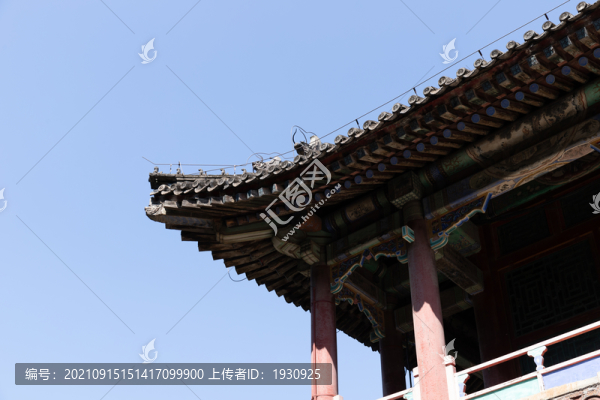 北京頤和園建筑檐角