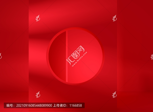 紅色C4D美妝背景