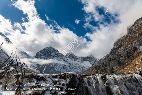 四川阿壩州畢棚溝冬季雪景圖