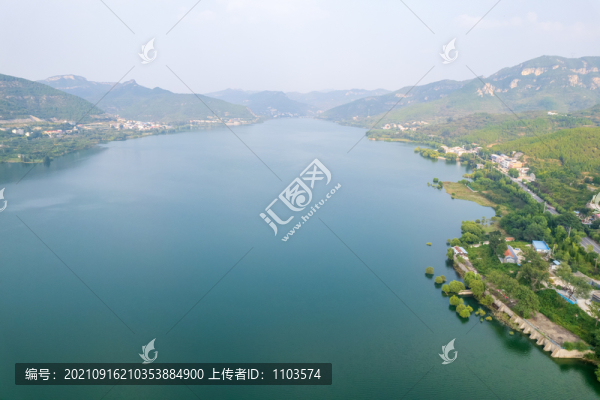 航拍濟南錦繡川水庫