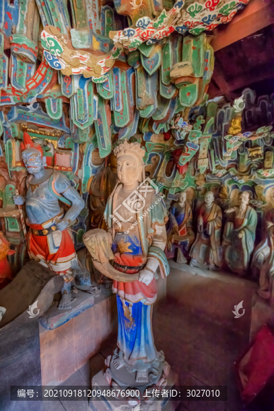 懸空寺北樓三圣殿彩塑