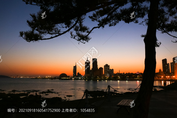 青島棧橋青島城市剪影