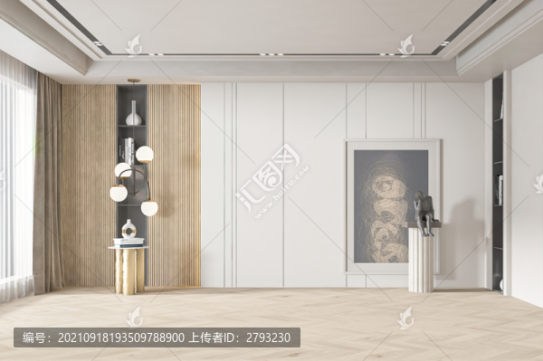 現(xiàn)代極簡客廳沙發(fā)背景墻場景