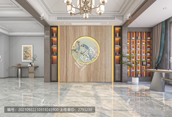 新中式客廳沙發(fā)背景墻